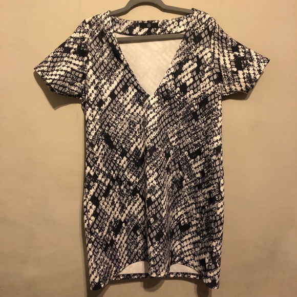 Missguided Scuba Snake Mini Dress - Picture 1 of 4